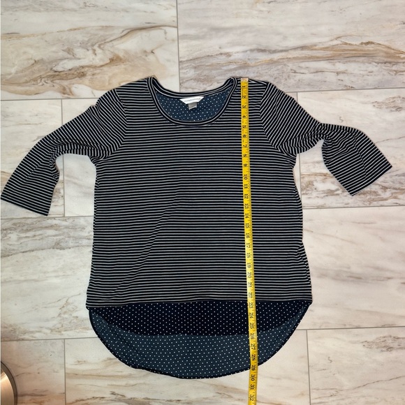 Christopher & Banks Striped Polka Dot Layered Tunic Top | Size Large - Picture 3 of 7